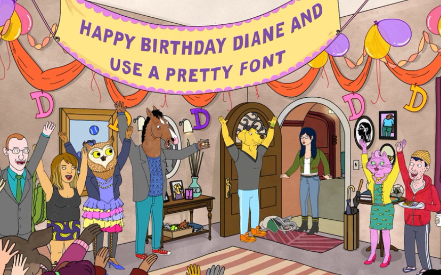 [Image: BoJack-204-Birthday-Sign.png]