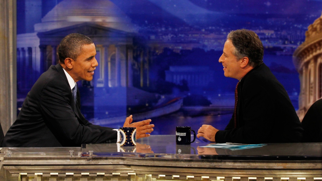 Barack Obama and Jon Stewart on The Daily Show