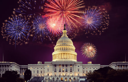Fireworks over US Capitol