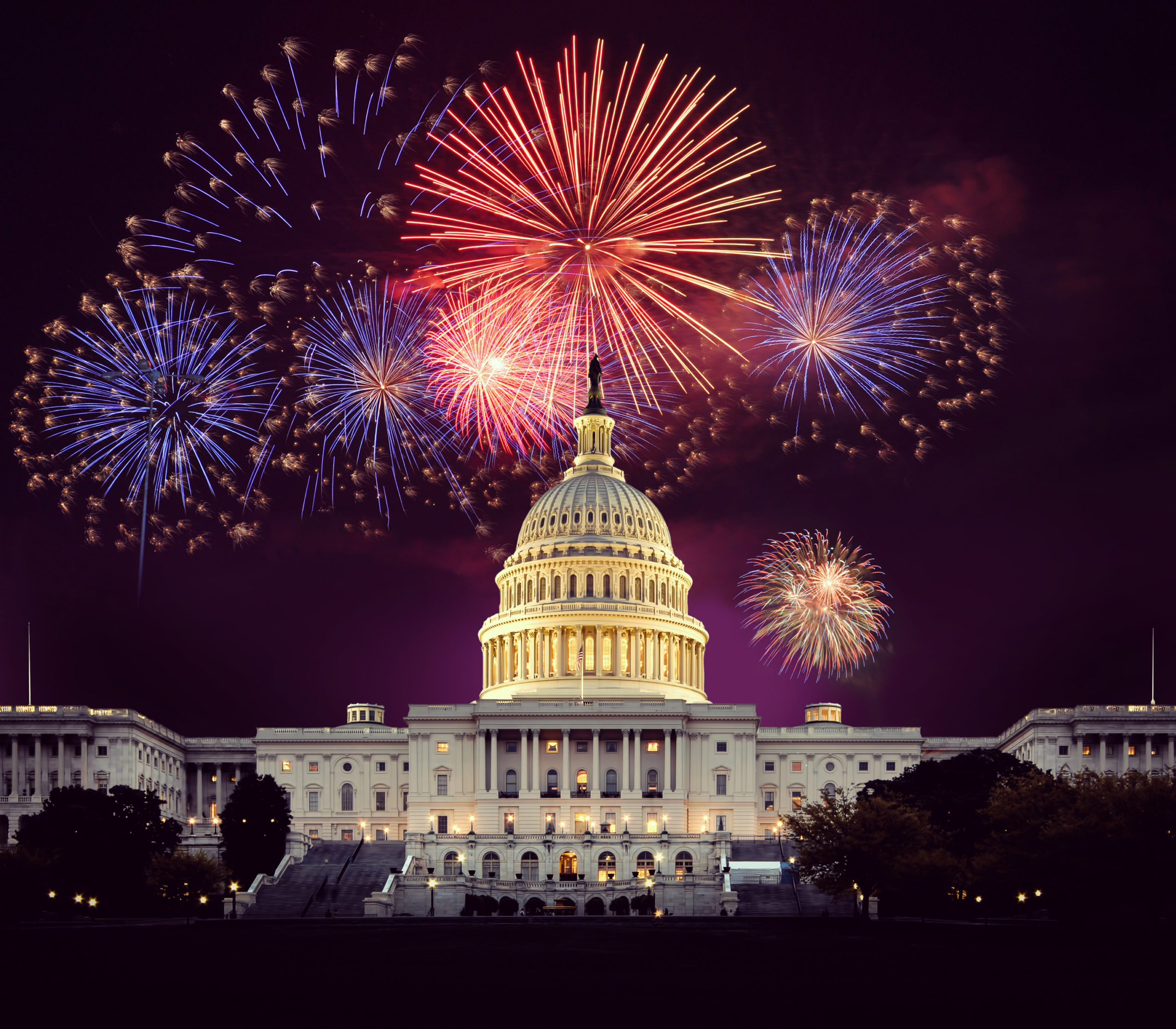 Fireworks over US Capitol