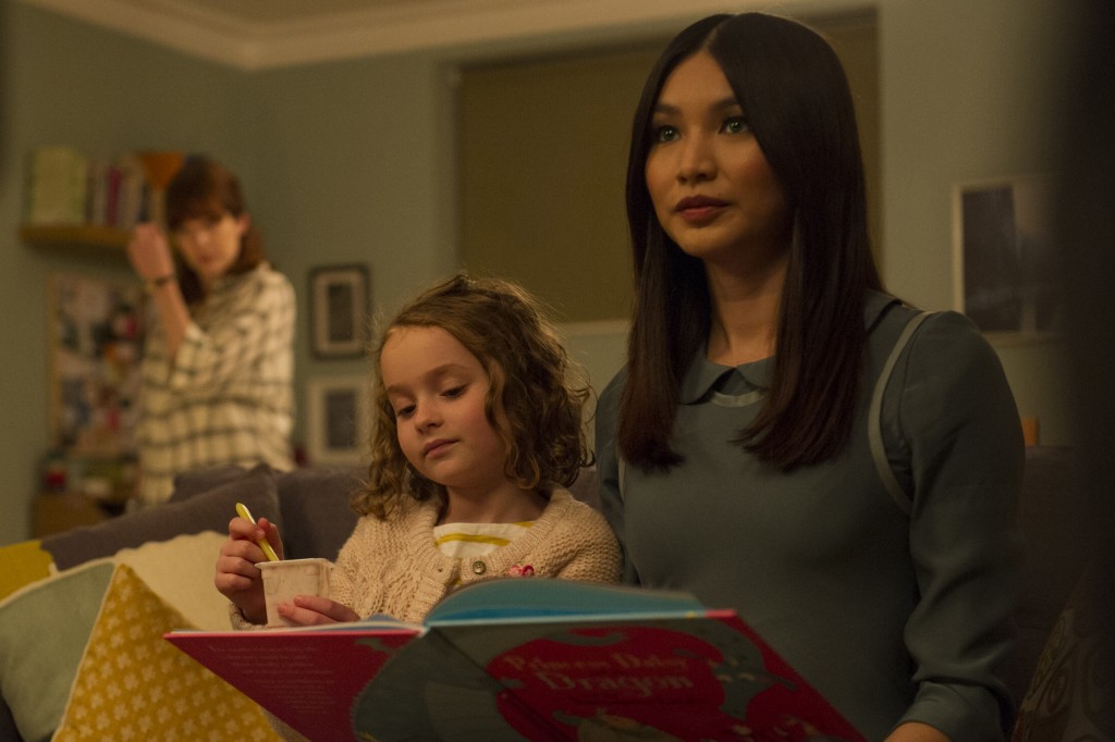 Pixie Davies as Sophie Hawkins and Gemma Chan as Anita  - Humans _ Season 1, Episode 1 - Photo Credit: Des Willie/Kudos/AMC/C4