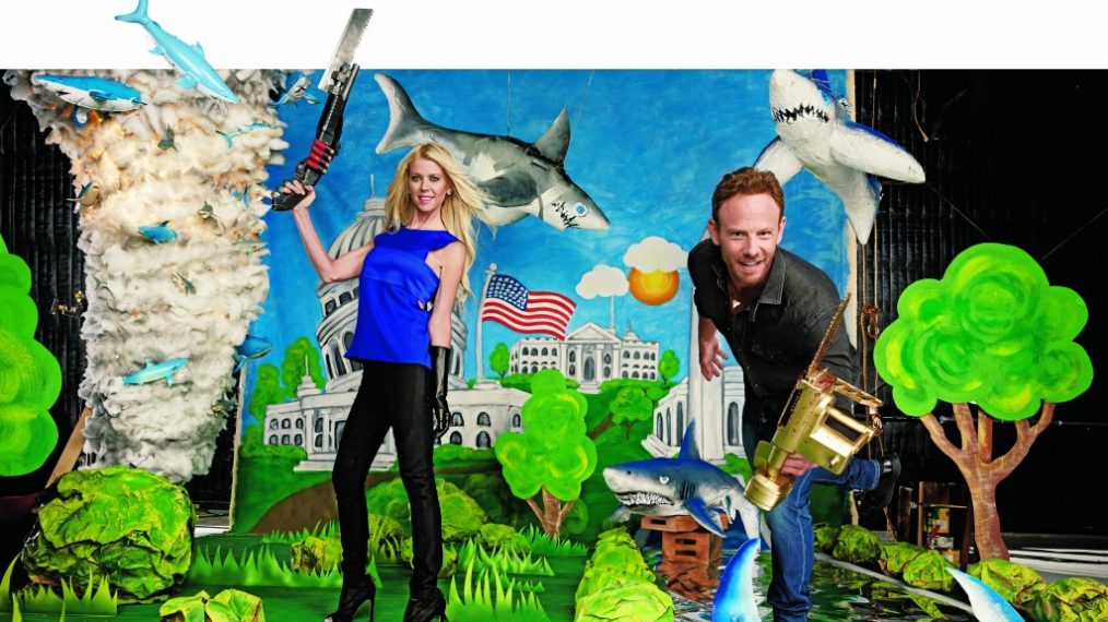 Tara Reid and Ian Ziering from the Sharknado 3 TV Guide Magazine shoot in May 2015