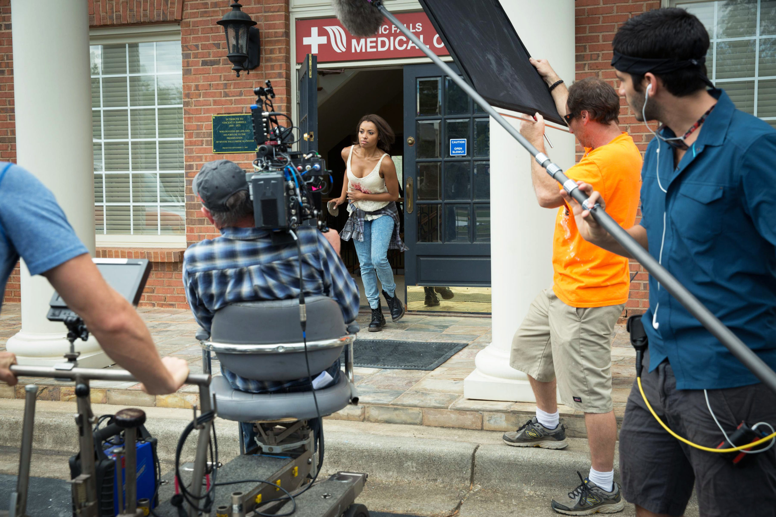 Kat Graham on set of The Vampire Diaries