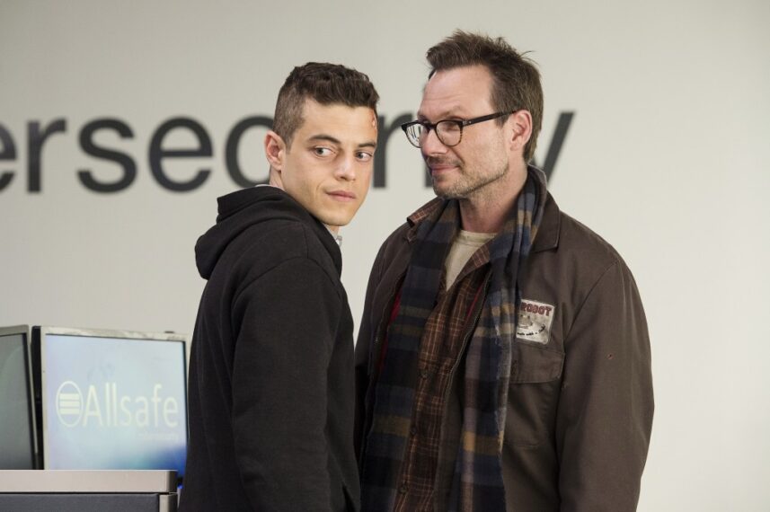 MR. ROBOT - "d4bug.mkv" Episode 103 -- Pictured: (l-r) Rami Malek as Elliot Alderson, Christian Slater as Mr. Robot -- (Photo: David Giesbrecht/USA Network)