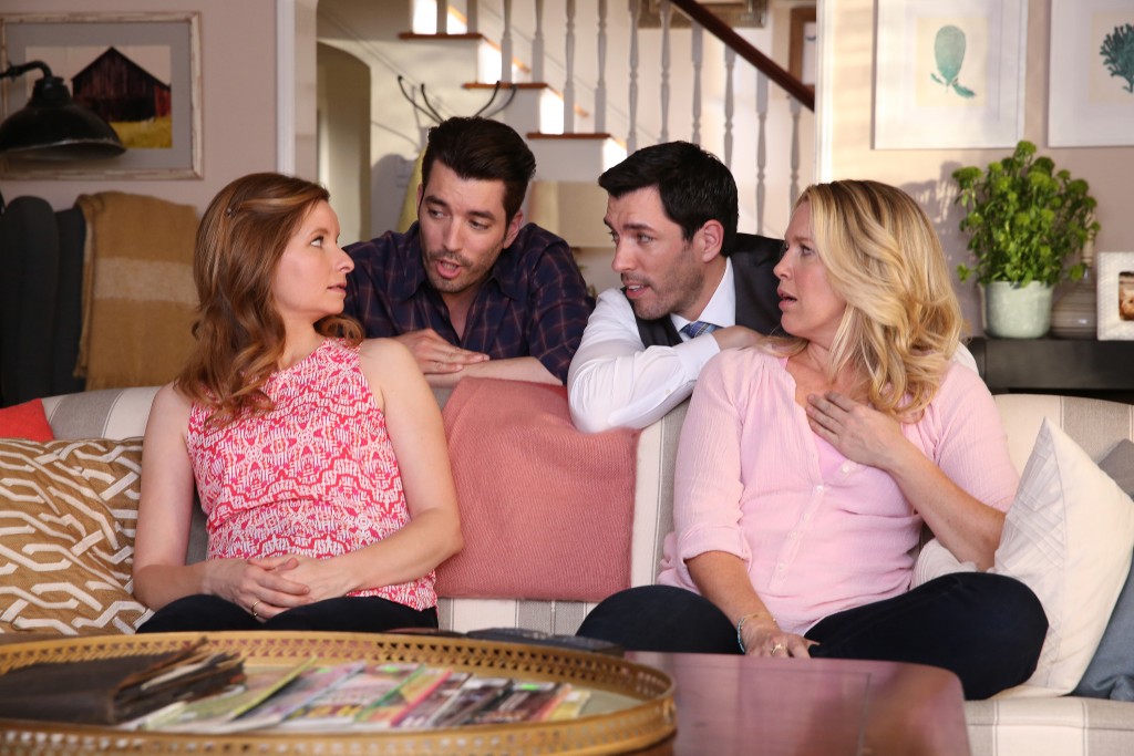 Playing House - Season 2 - Lennon Parham as Maggie Caruso, Jonathan Scott as Himself, Drew Scott as Himself, Jessica St. Claire as Emma Crawford