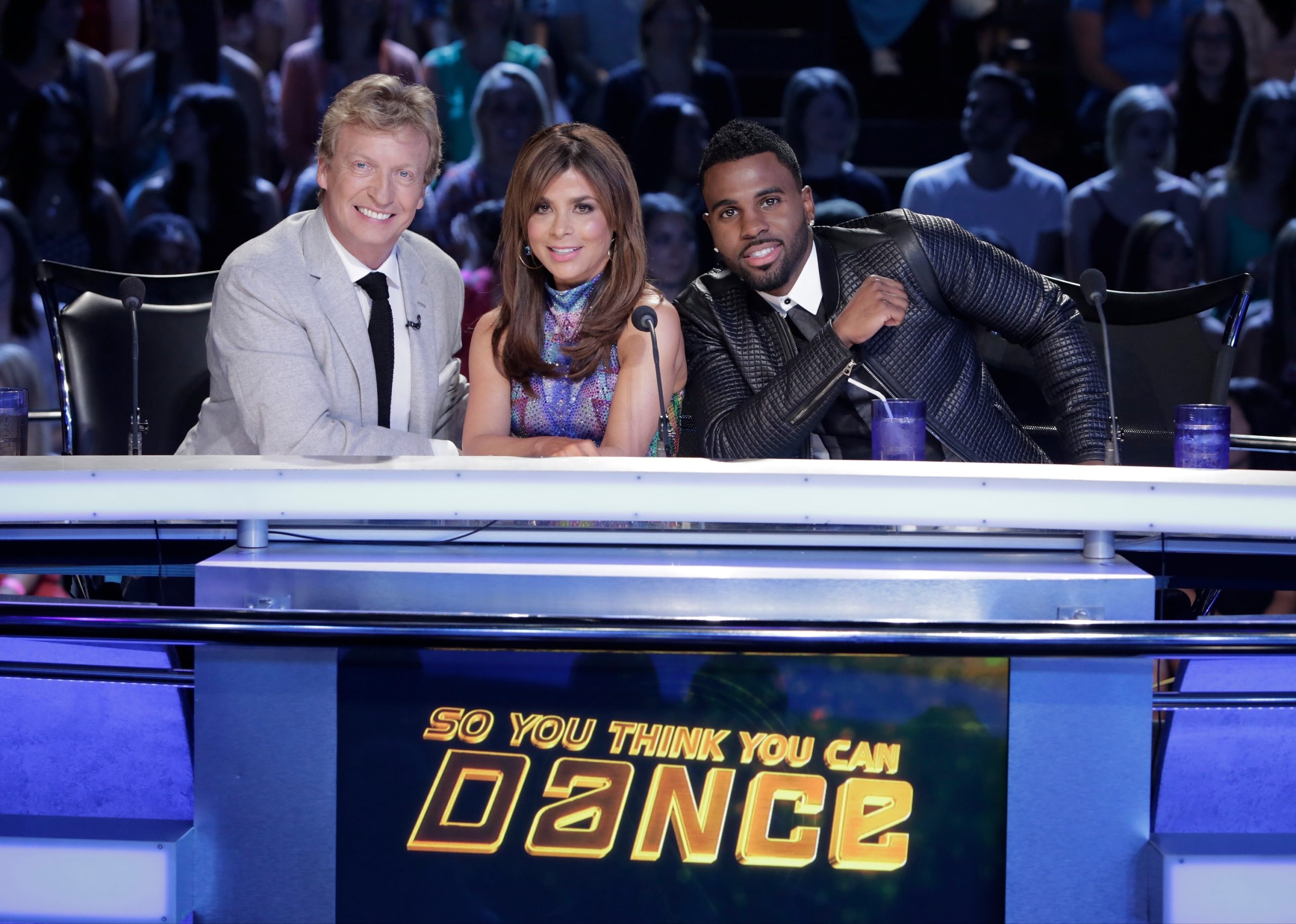 Resident judges Nigel Lythgoe, Paula Abdul, and Jason Derulo on So You Think You Can Dance