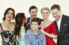 Josh Dallas, Jennifer Morrison, Lana Parrilla, Colin O'Donoghue, Emilie de Ravin, and Jared Gilmore from ABC's 'Once Upon a Time' pose for a portrait at the TV Guide portrait studio at San Diego Comic Con