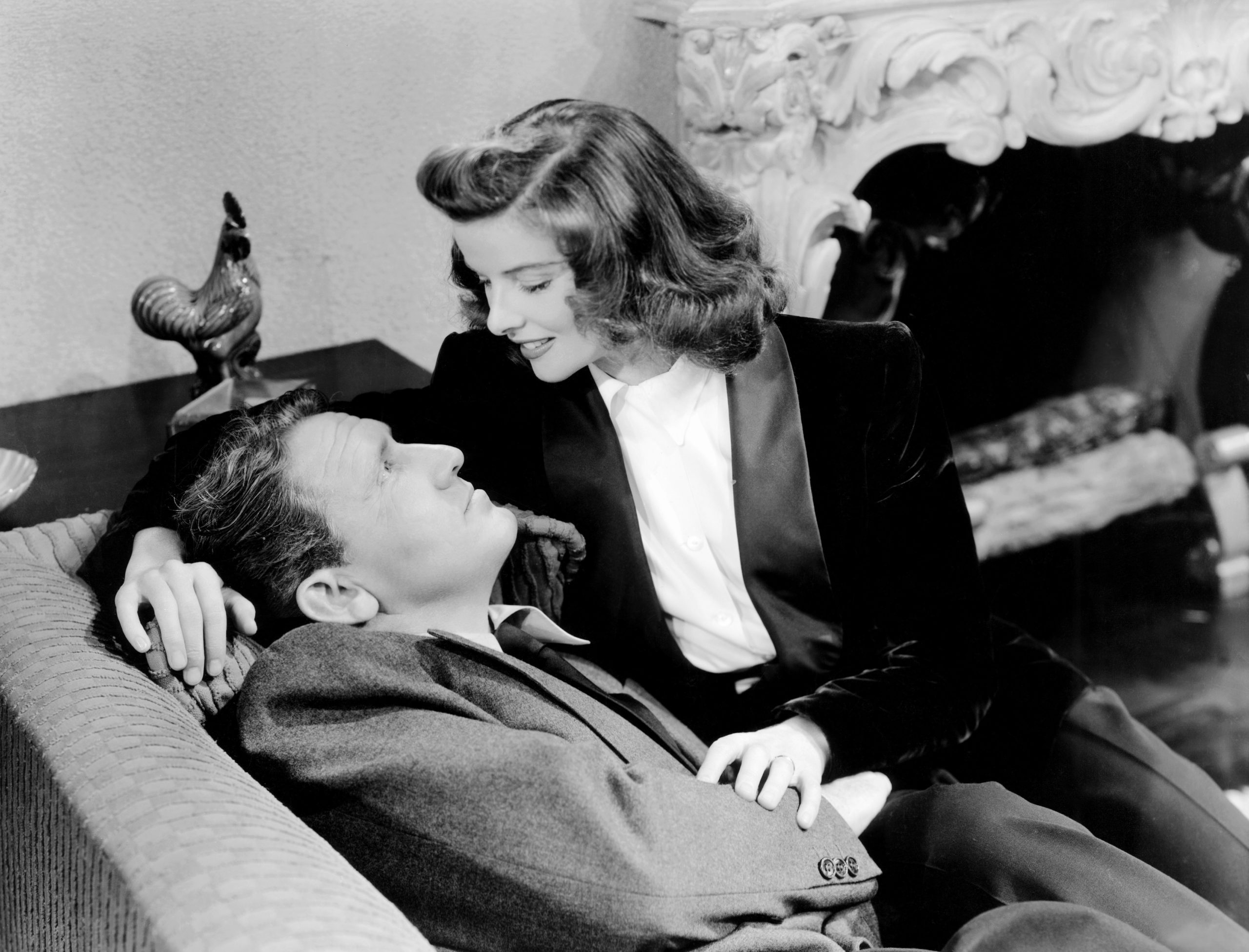WOMAN OF THE YEAR, from left, Spencer Tracy, Katharine Hepburn, 1942