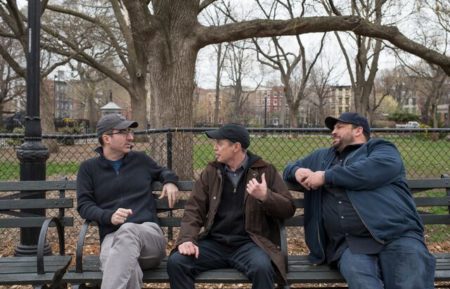 John Oliver and Steve Buscemi on Park Bench