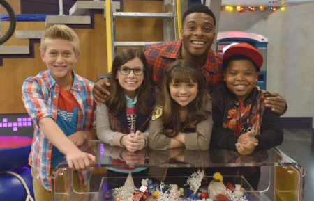 Game Shakers - Triple G (Benjamin 'Lil P-nut' Flores), Double G (Kel Mitchell), Kenzie (Madisyn Shipman), Hudson (Thomas Kuc) and Babe (Cree Cicchino)