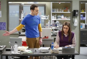 "The Comic Book Store Regeneration" -- Penny teaches Sheldon (Jim Parsons, left) how to "let it go," but can't follow her own advice after she learns something infuriating about Amy, (Mayim Bialik, right) on THE BIG BANG THEORY, Thursday, Feb. 19 (8:00-8:31 PM, ET/PT), on the CBS Television Network. Photo: Monty Brinton/CBS ÃÂ©2015 CBS Broadcasting, Inc. All Rights Reserved