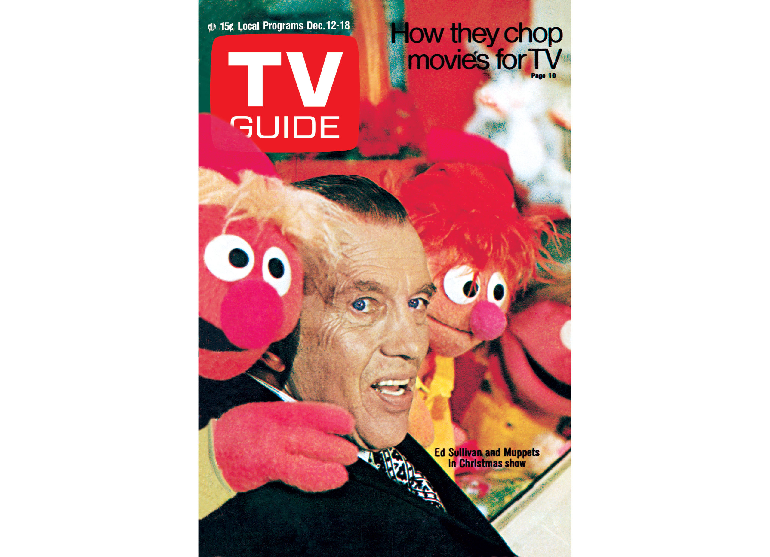 Ed Sullivan and The Muppets on the cover of TV Guide Magazine - December 12, 1970