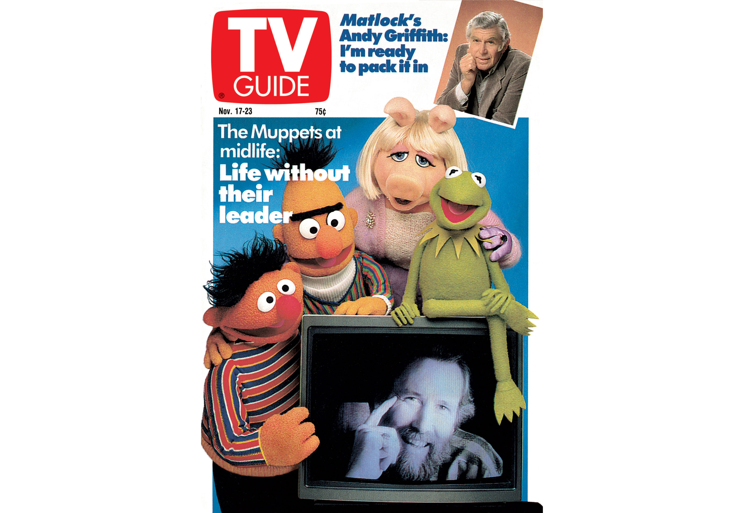 The Muppets and Jim Henson on the cover of TV Guide Magazine - November 17, 1990