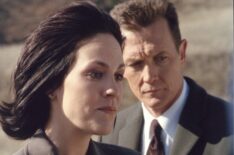 Annabeth Gish and Robert Patrick in the 'This Is Not Happening' episode of The X-Files