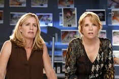 CSI: Crime Scene Investigation - 'Under A Cloud' - Julie Finlay (Elisabeth Shue) and Innocence Project defense Criminalist Jennifer Rhodes (Lea Thompson)