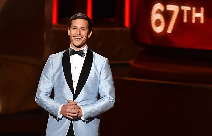 Andy Samberg speaks onstage during the 67th Annual Primetime Emmy Awards