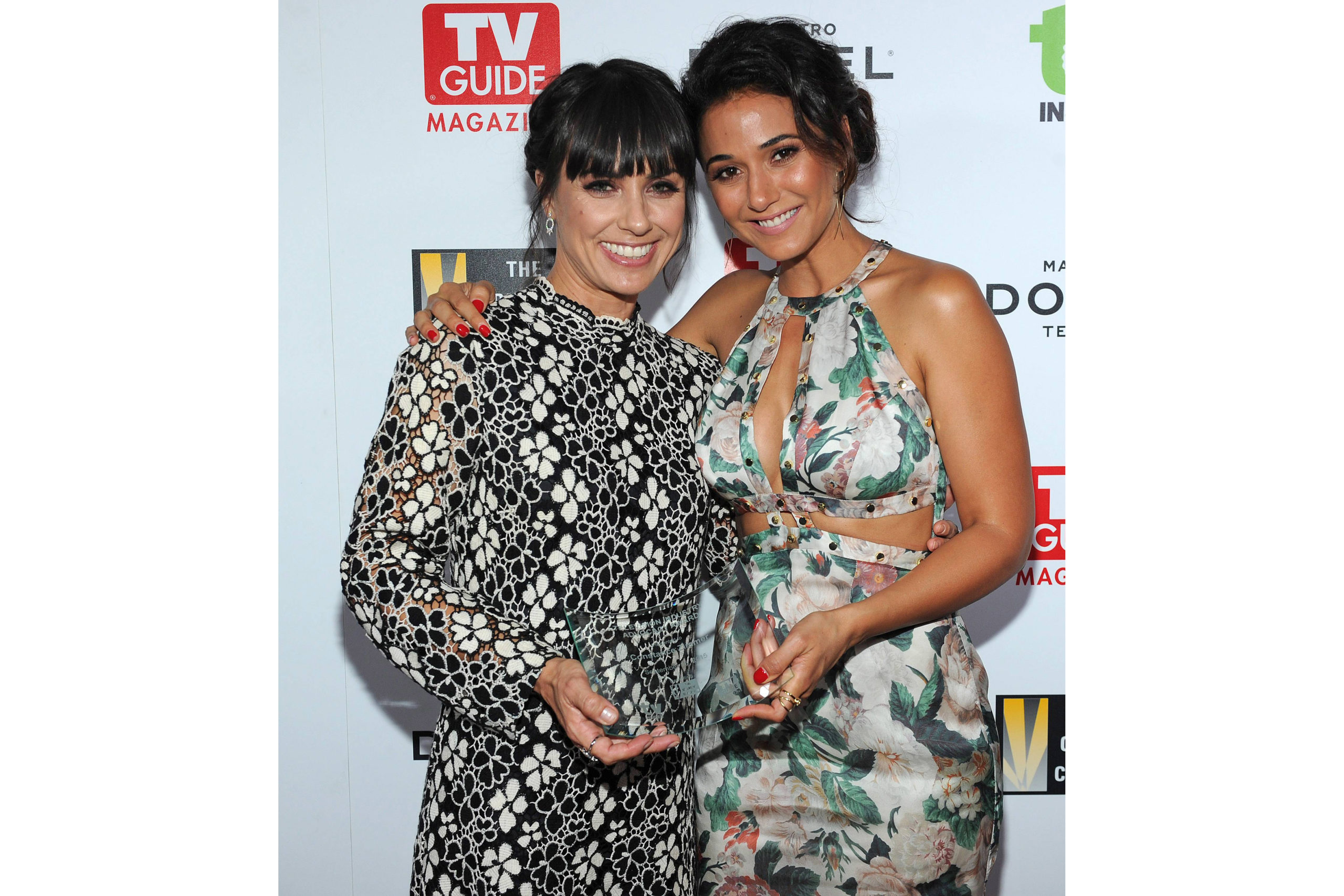 Emmanuelle Chriqui presents Constance Zimmer with the 2015 Television Industry Advocacy Awards