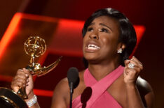 Uzo Aduba accepts Outstanding Supporting Actress in a Drama Series for 'Orange Is the New Black' at the 67th Annual Primetime Emmy Awards