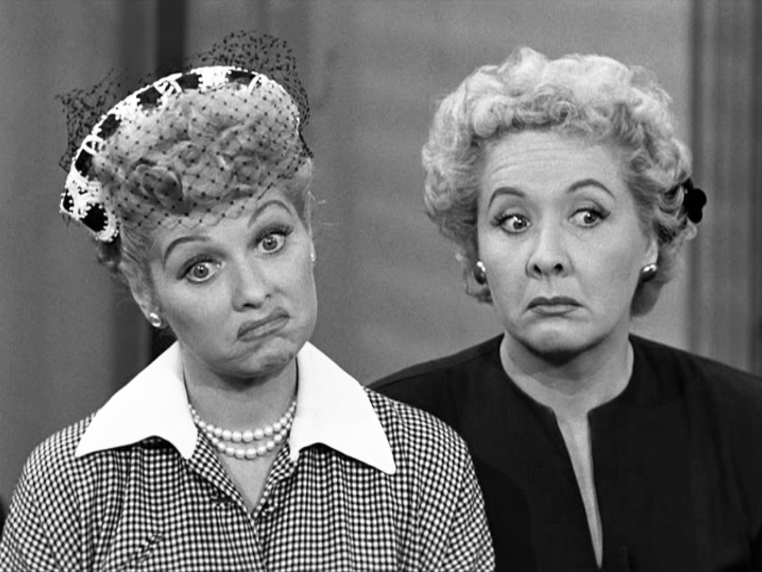 Lucille Ball and Ethel Mertz and Vivian Vance as Ethel Mertz in I Love Lucy