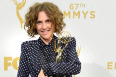 Jill Soloway, winner of the award for Outstanding Directing for a Comedy Series for 'Transparent', poses in the press room at the 67th Annual Primetime Emmy Awards