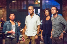 Shalita Grant as Sonja Percy, Scott Bakula as Special Agent Dwayne Pride, Zoe McLellan as Special Agent Meredith 'Merri' Brody, and Lucas Black as Special Agent Christopher LaSalle in NCIS: New Orleans