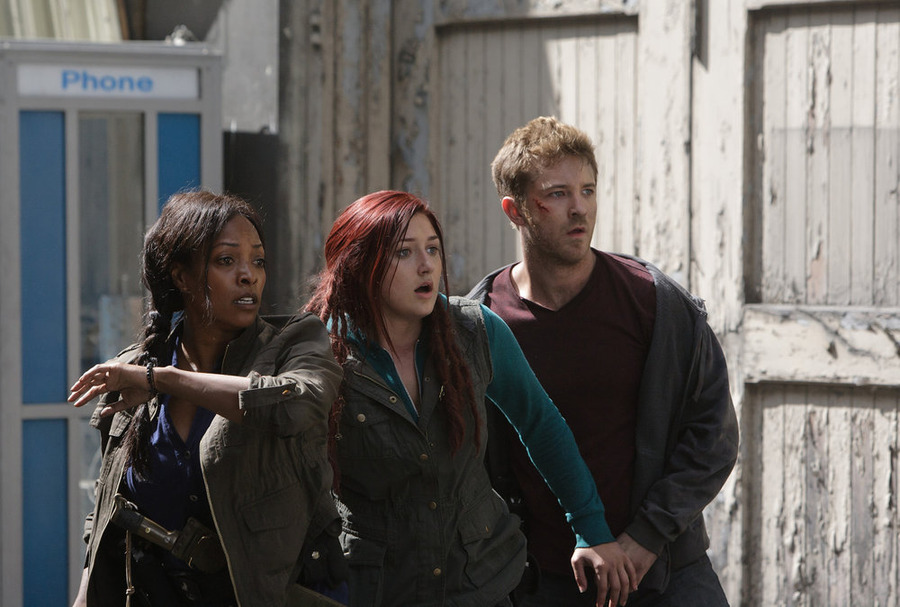 Kellita Smith as Warren, Anastasia Baranova as Addy, Michael Welch as Mack in Z Nation - Season 1