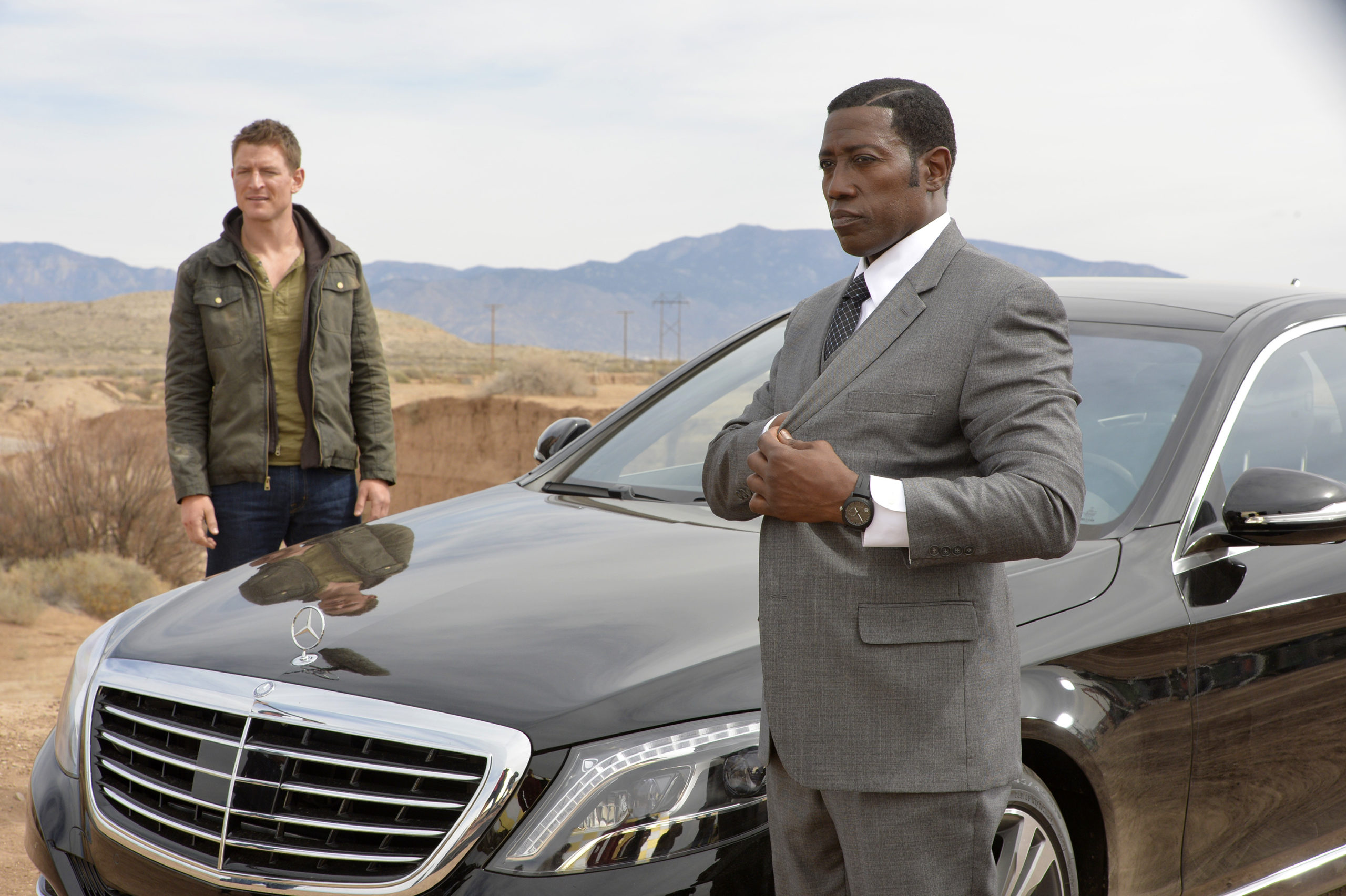 Philip Winchester as Alex King and Wesley Snipes as Johnson in The Player - Season Pilot