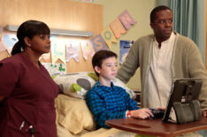Nurse Jackson (Octavia Spencer) Charlie (Griffin Gluck) and Dr. Naday (Adrian Lester) in Red Band Society