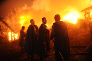 THE BASTARD EXECUTIONER - Pictured: (L-R) Brian O'Bryne as Baron Erik Ventris, Stephen Moyer as Milus Corbett. CR: Ollie Upton/FX