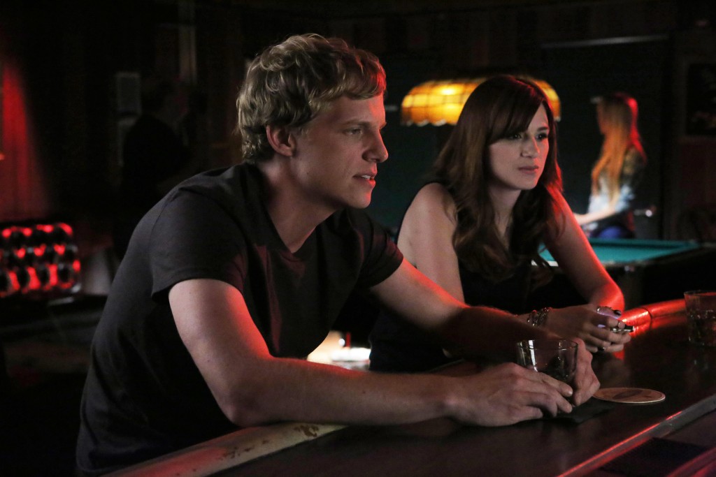 YOU'RE THE WORST -- "Equally Dead Inside" -- Episode 107 (Airs Thursday, August 28, 10:30 pm e/p) -- Pictured: (L-R) Chris Geere as Jimmy Shive-Overly, Aya Cash as Gretchen Cutler -- CR: Byron Cohen/FX