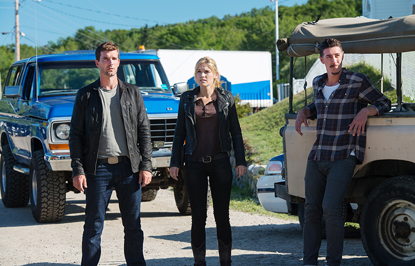 Lucas Bryant as Nathan Wuornos, Emily Rose as Audrey Parker, Eric Balfour as Duke Crocker in Haven - 'New World Order'