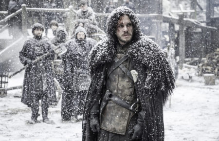 Kit Harington as Jon Snow at home in a blizzard Game of Thrones