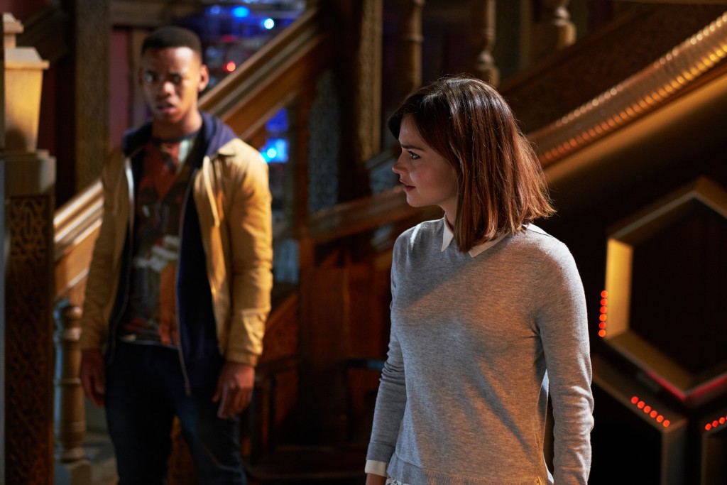 Doctor Who - Season 9, Episode 10 - 'Face The Raven' - Joivan Wade as Rigsy and Jenna Coleman as Clara Oswald