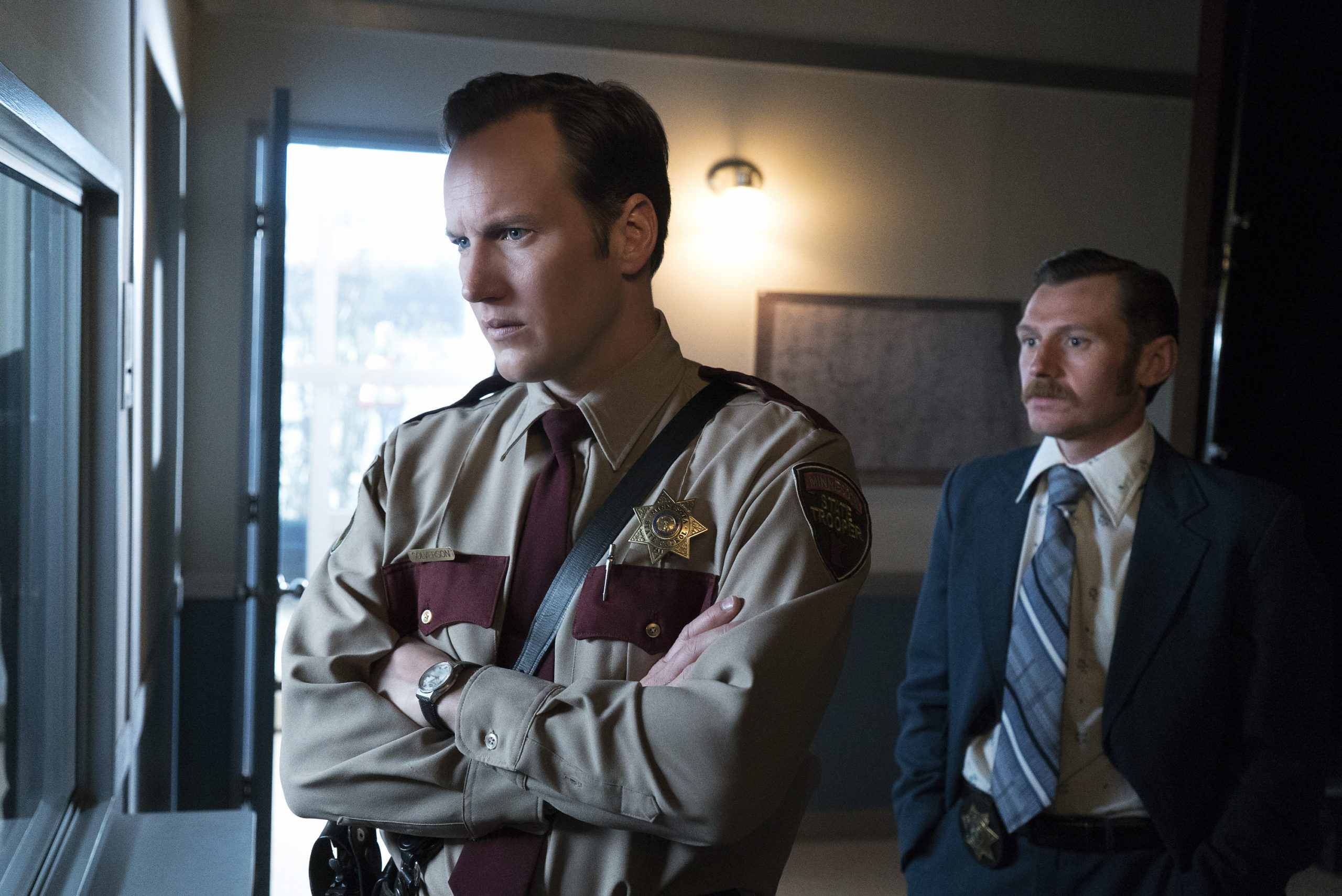 Patrick Wilson as Lou Solverson and Keir O'Donnell as Ben Schmidt in Fargo - 'Did You Do This? No, you did it!'