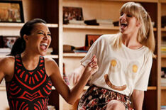 Santana (Naya Rivera) and Brittany (Heather Morris) perform in the 'Jagged Little Tapestry' episode of Glee