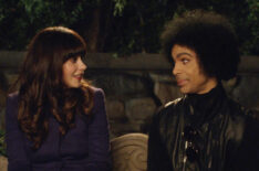 Zooey Deschanel and music royalty Prince in the 'Prince' episode of New Girl