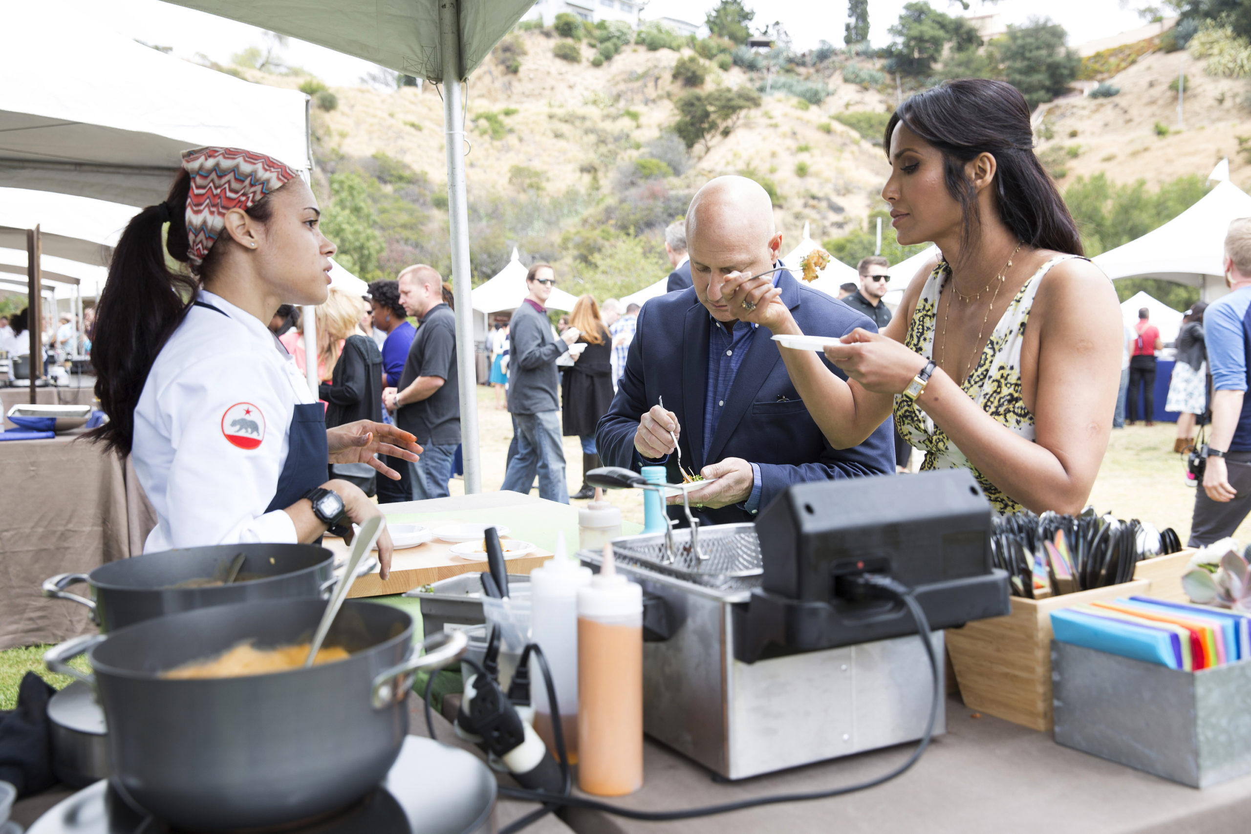 Top Chef - Angelina Bastidas, Tom Colicchio, Padma Lakshmi - 'Stop the Presses' - Season 13