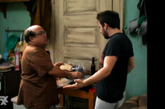 Danny DeVito and Charlie Day in It's Always Sunny in Philadelphia. Always Sunny in Philadelphia – 'The Gang Goes Jihad' - Season 2, Episode 2