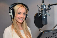 Joanne Froggatt recording Bob the Builder