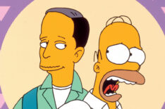 Homer and guest star John Waters on the 'Homer's Phobia' episode of The Simpsons
