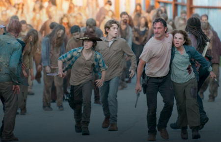Carl, Ron, Rick, Deanne on The Walking Dead