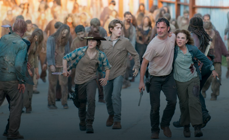 Carl, Ron, Rick, Deanne on The Walking Dead