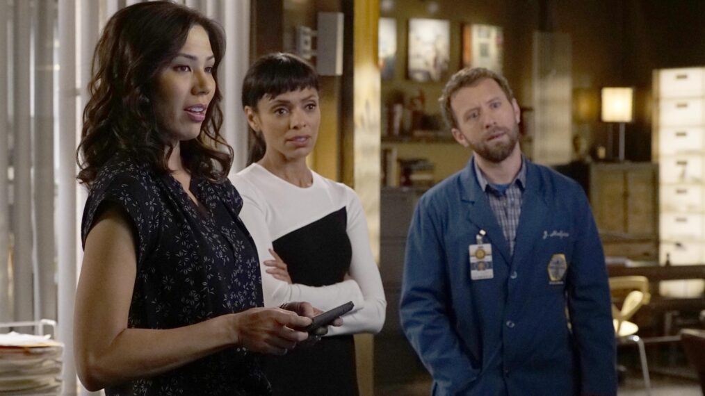 Bones - Season 11 fall finale - Michaela Conlin, Tamara Taylor, and TJ Thyne