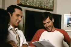 Matthew Rhys (Kevin Walker) and Luke Macfarlane (Scotty Wandell) on the set of Brothers & Sisters