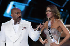 Steve Harvey with Miss Colombia Ariadna Gutierrez - The 2015 Miss Universe Pageant
