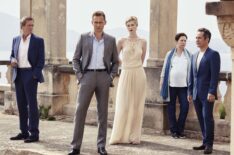 Hugh Laurie, Tom Hiddleston, Elizabeth Debicki, Olivia Colman, and Tom Hollander in The Night Manager