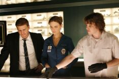 Bones - Booth (David Boreanaz), Brennan (Emily Deschanel), and Zack (Eric Millegan)
