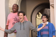 James Earl as Barry, Jack Cutmore-Scott as Cooper, and Charlie Saxton as Neal in the series premiere episode ofCooper Barrett's Guide to Surviving Life