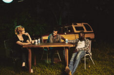 Christina Hendricks, James Purefoy, and Michael Kenneth Williams in Hap and Leonard