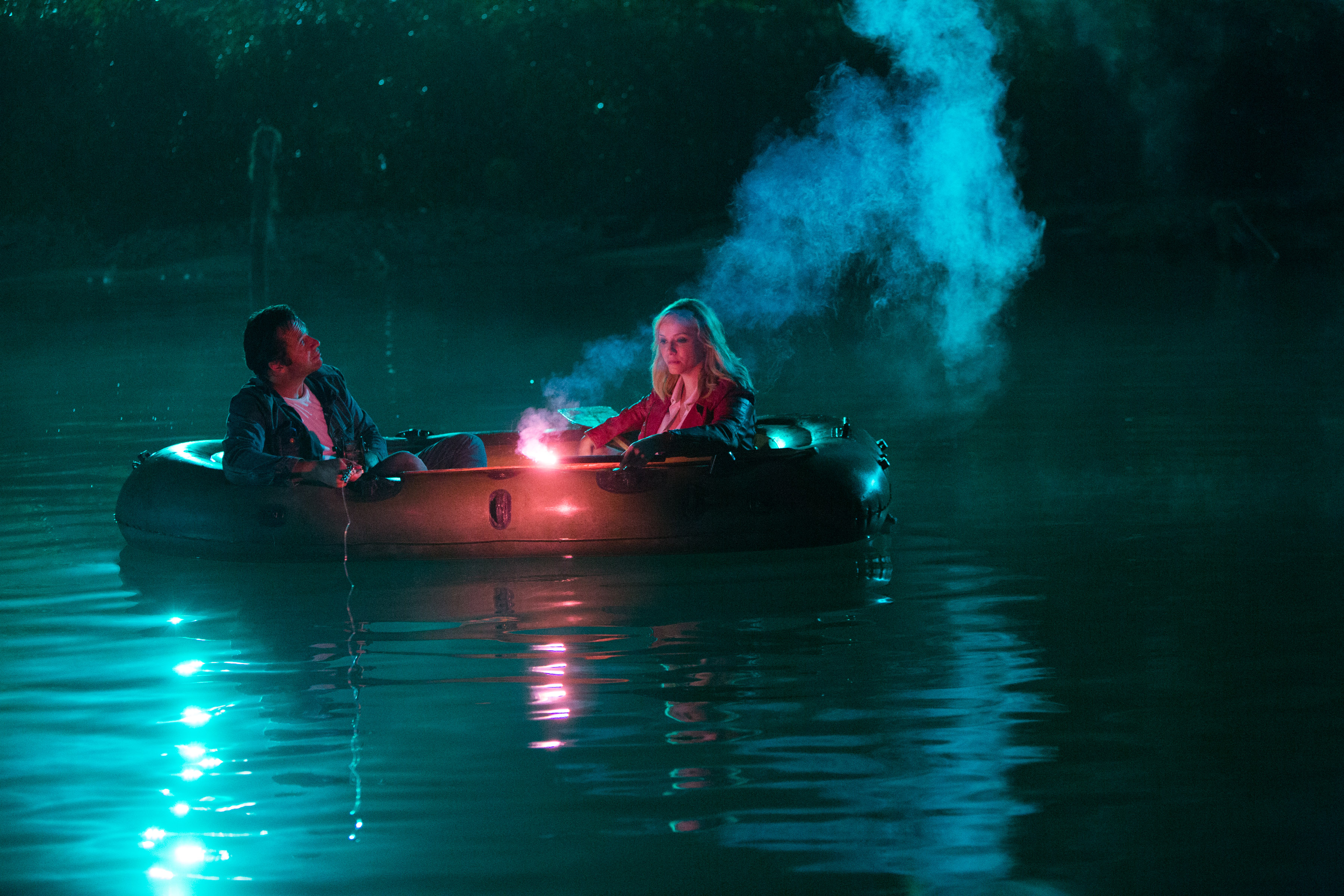 Hap and Trudy in a raft